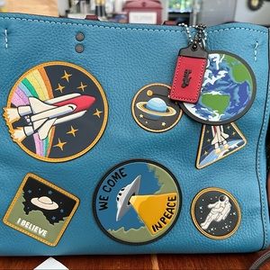 LIKE NEW WITH TAGS Coach NASA Rogue Bag blue leather